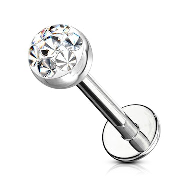 Labret med krystalperle
