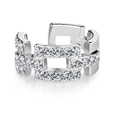 Earcuff med stenbesatte firkanter