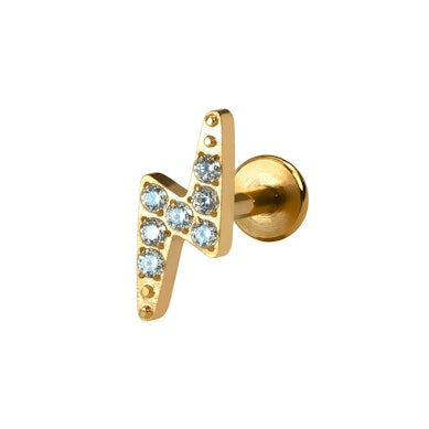 Tordenkile-labret af titanium med sten