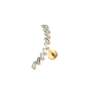 Labret af titanium med bue af sten