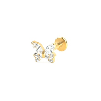 Titaniumlabret med CZ-sommerfugl