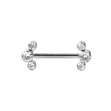 Push-in nipplepiercing med sten i forskellige farver
