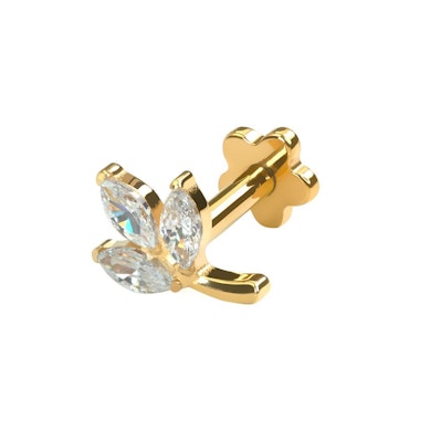 Labret med blad og blomst af titanium