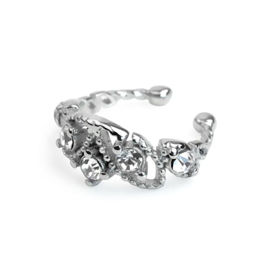 Smuk ear cuff med sten og kugler