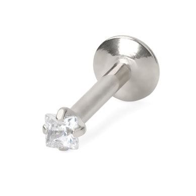Labret med firkantet sten