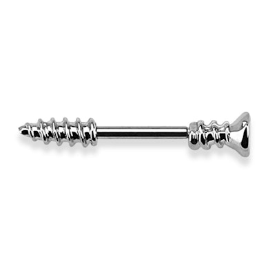 Brystpiercing formet som skrue