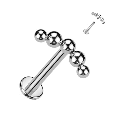 Titaniumlabret med dekorative kugler på toppen