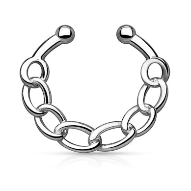 Fake septumpiercing med kæde