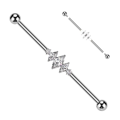 Industrial-stav af titanium med marquise-sten
