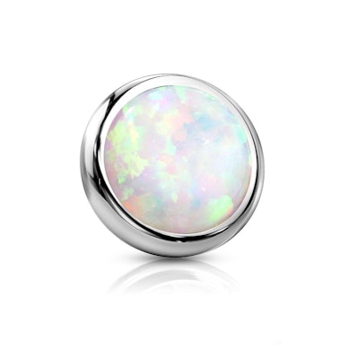 Flad dermal anchor med opalsten