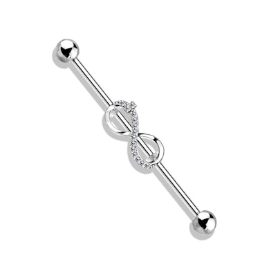 Industrial piercing med uendelighedstegn