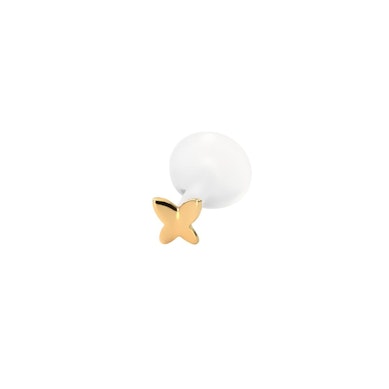 Sommerfugl labret af 14 karat guld med ptfe stav