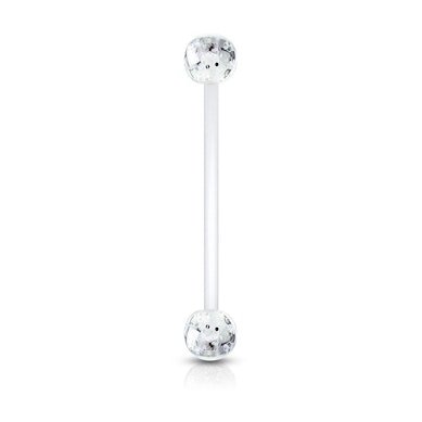 Navlepiercing til gravide med glitterkugler