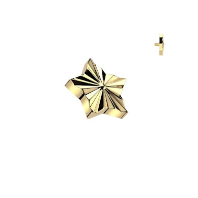 Stjerneformet dermal top af titanium med mønster