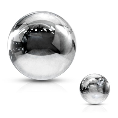 Piercingkugle af titanium til indvendigt gevind