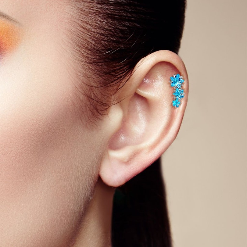Helix barbell med tre stjerner Piercinger - Danmark