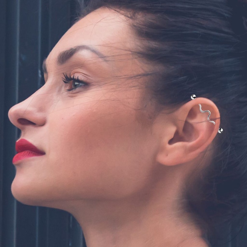 Bølget industrial piercingstav Kropspiercing - Danmark