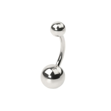 Titanium navlepiercing med indvendigt gevind