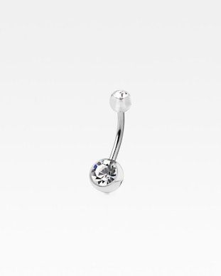 Navlepiercing med akrylkugler og sten