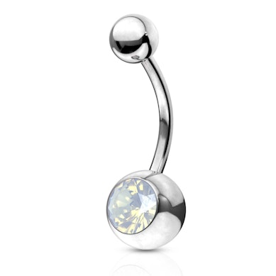 Navlepiercing med sten af opalite