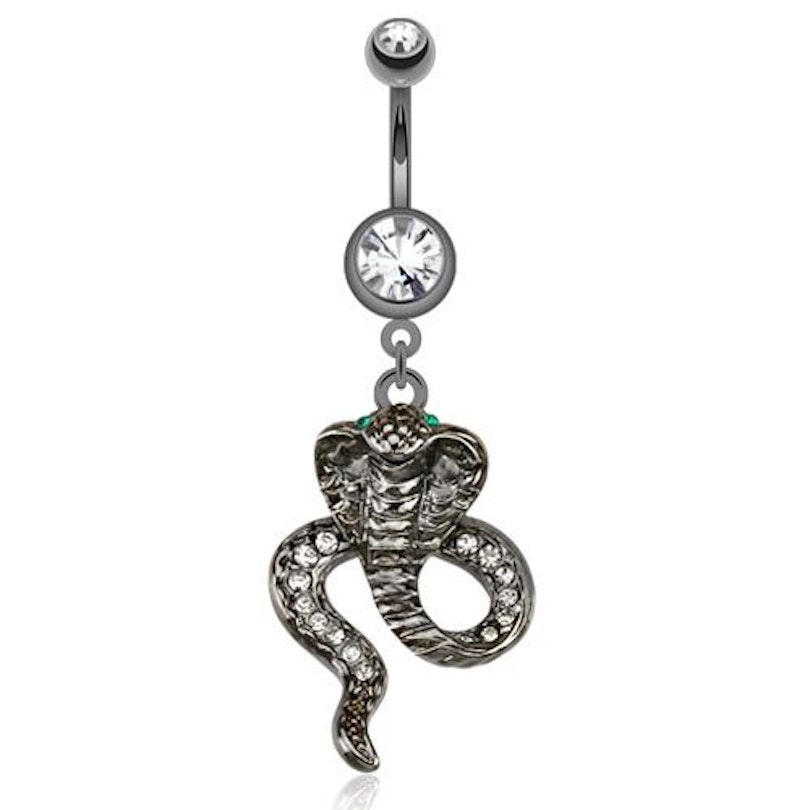 Navlepiercing med kobraslange Piercing - Danmark