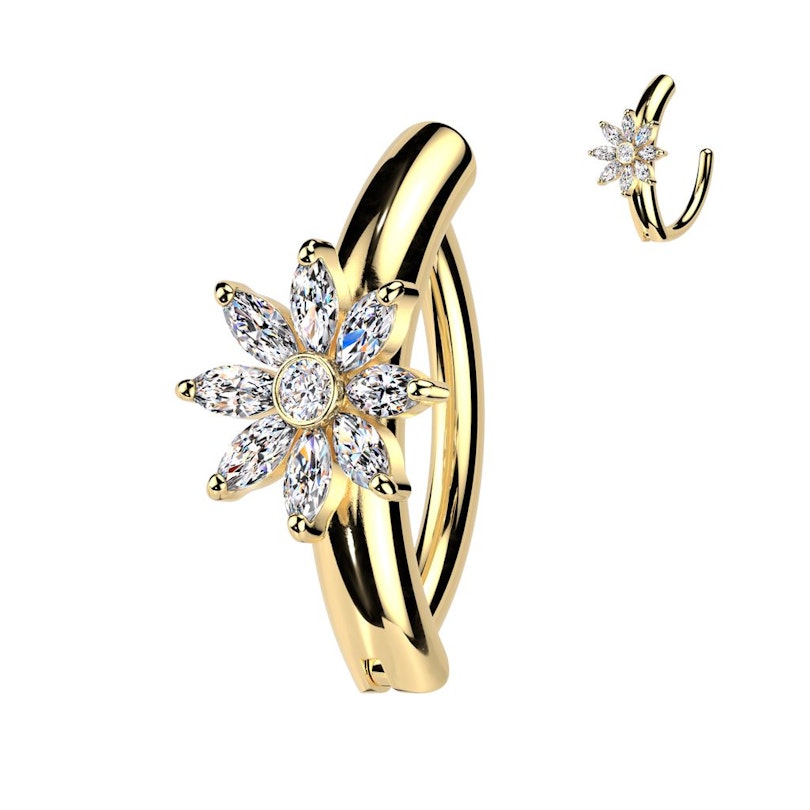 Belly clicker med funklende blomst Piercinger - Danmark