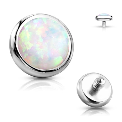 Flad dermal anchor med opalsten