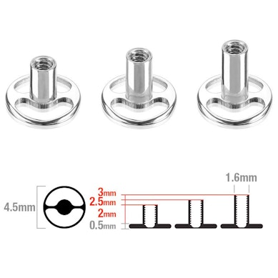Rund dermal anchor base af titanium