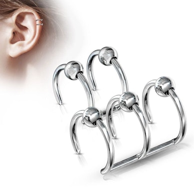 Fake ørepiercing med kugler