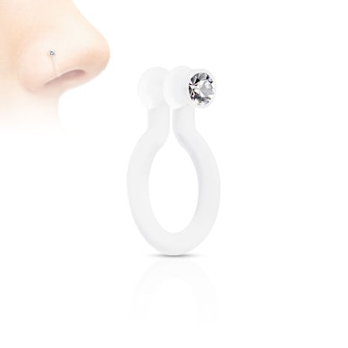 Fake næsepiercing med sten