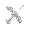 Labret af titanium i smukt blomsterdesign Piercing - Danmark