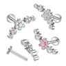 Labret af titanium i smukt blomsterdesign Kropssmykker - Danmark