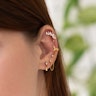 Labret af titanium med marquise-sten og runde sten Piercinger - Danmark