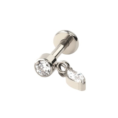 Labret af titanium med marquise-vedhæng