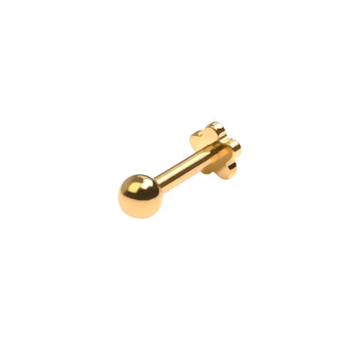 Flat back-labret med blomst af titanium