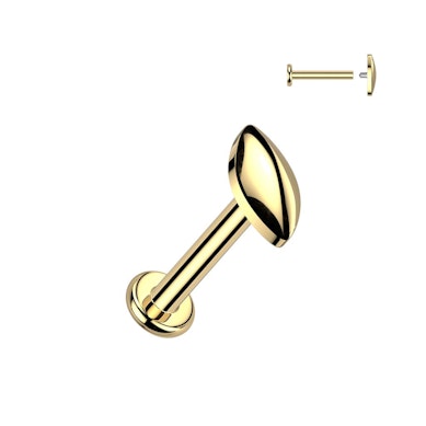 Titaniumlabret med afrundet oval