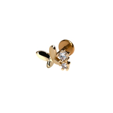 Labret med sommerfugl og sten