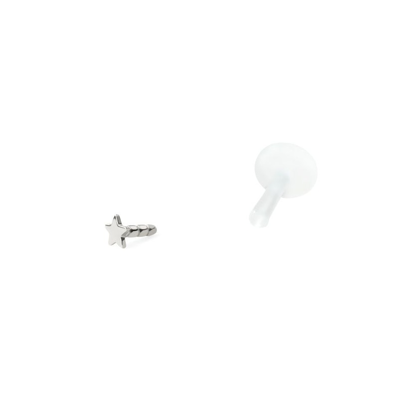 Labret af 14 karat guld med stjernetop Kropspiercing - Danmark