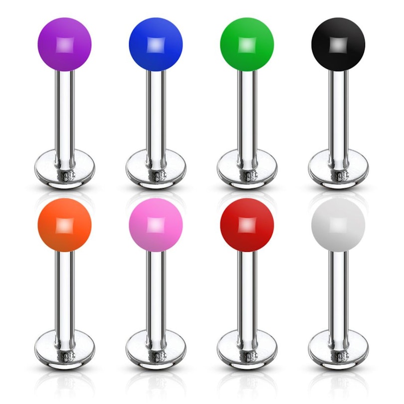 Labret stud med solid farve Piercinger - Danmark