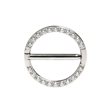 Nipple clicker af titanium med pavé-sten