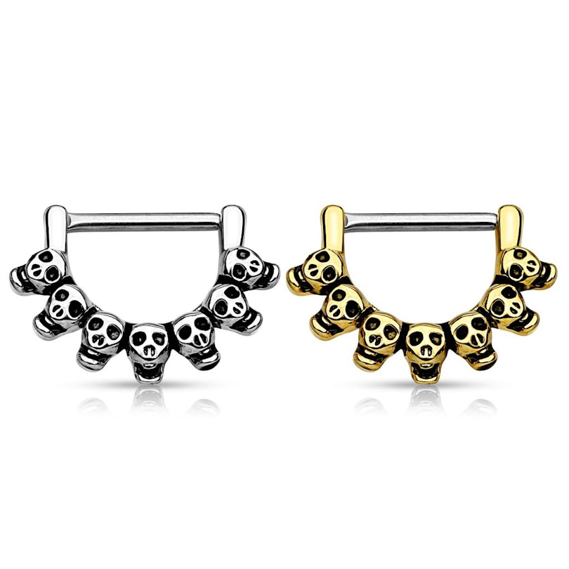 Nippleclicker med skulls Piercinger - Danmark
