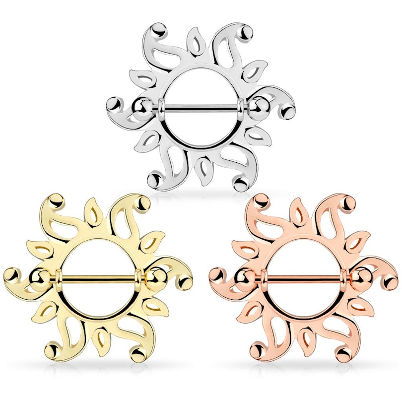 Brystskjold med bølgede takker Piercinger - Danmark