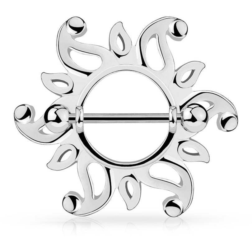 Brystskjold med bølgede takker Piercingsmykker - Danmark