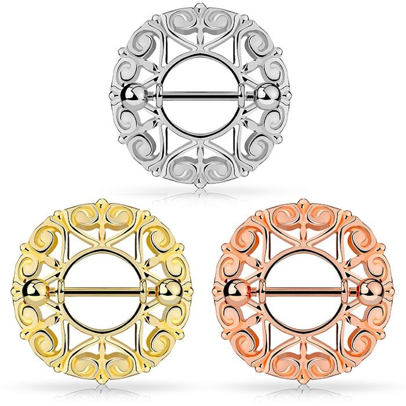 Brystskjold med filigranhjerte Kropspiercing - Danmark