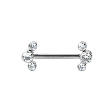 Push-in nipplepiercing med sten i forskellige farver