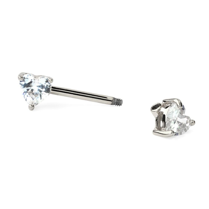 Brystpiercing med hjertesten Piercingsmykker - Danmark