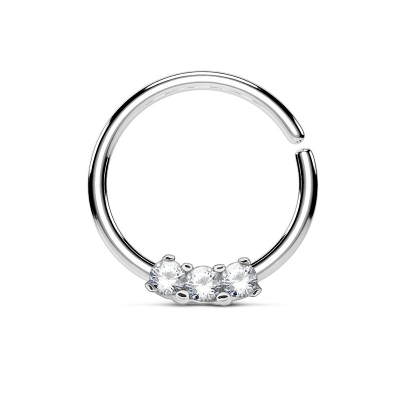 Lille septumpiercing med små sten Piercing - Danmark