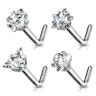 Næsepiercing af titanium med forskellige stendesigns Kropspiercing - Danmark