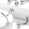 Næsepiercing af titanium med forskellige stendesigns Kropssmykker - Danmark