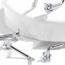 Næsepiercing af titanium med forskellige stendesigns Piercingsmykker - Danmark